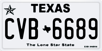 TX license plate CVB6689