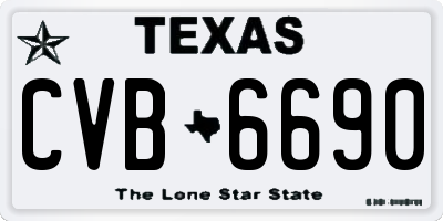 TX license plate CVB6690