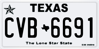 TX license plate CVB6691