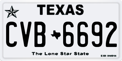 TX license plate CVB6692
