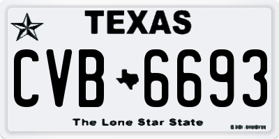 TX license plate CVB6693