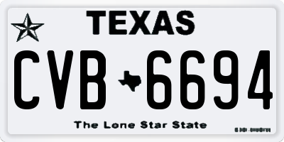 TX license plate CVB6694