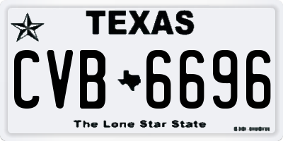 TX license plate CVB6696