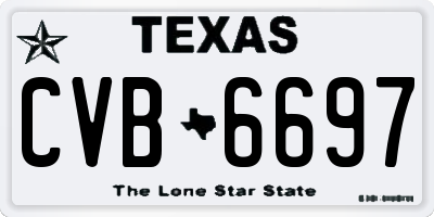 TX license plate CVB6697