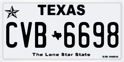 TX license plate CVB6698
