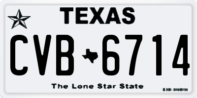 TX license plate CVB6714