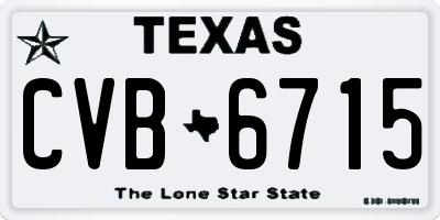 TX license plate CVB6715