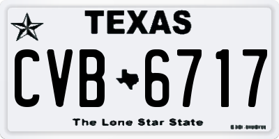 TX license plate CVB6717