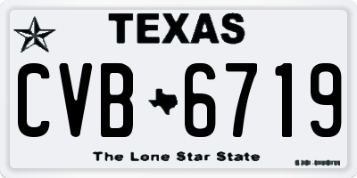 TX license plate CVB6719