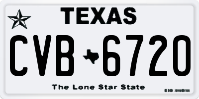TX license plate CVB6720