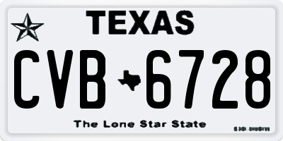 TX license plate CVB6728