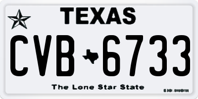 TX license plate CVB6733