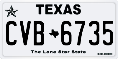 TX license plate CVB6735