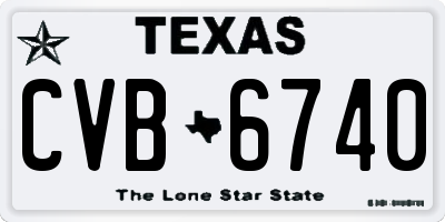 TX license plate CVB6740