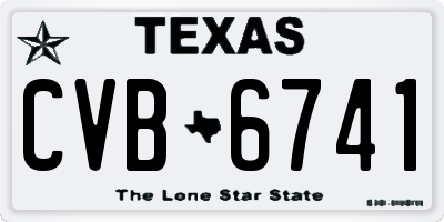 TX license plate CVB6741