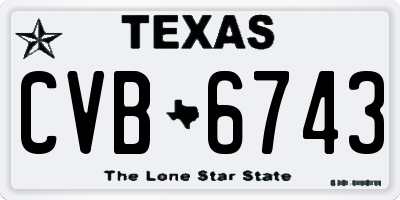 TX license plate CVB6743