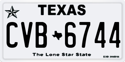TX license plate CVB6744
