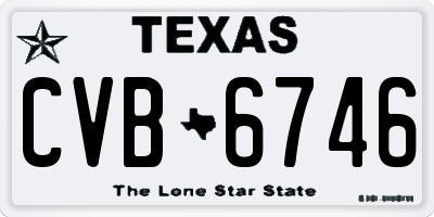 TX license plate CVB6746