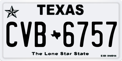 TX license plate CVB6757