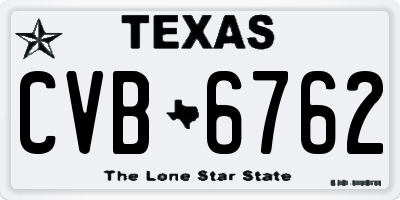 TX license plate CVB6762