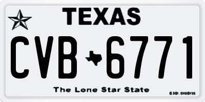 TX license plate CVB6771