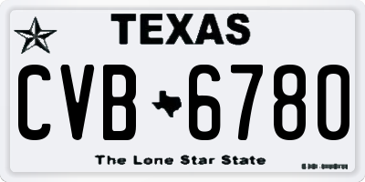 TX license plate CVB6780