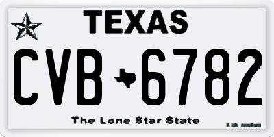 TX license plate CVB6782