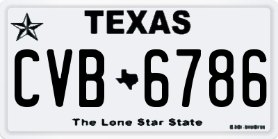 TX license plate CVB6786