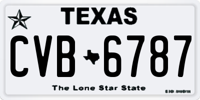 TX license plate CVB6787