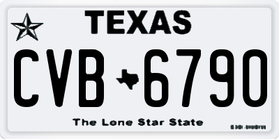 TX license plate CVB6790
