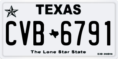 TX license plate CVB6791