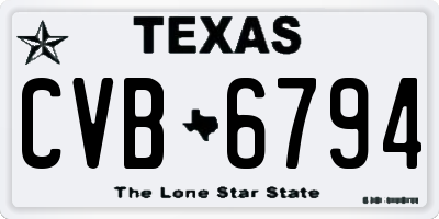 TX license plate CVB6794