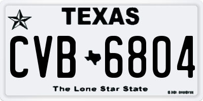 TX license plate CVB6804