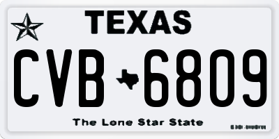 TX license plate CVB6809