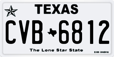 TX license plate CVB6812