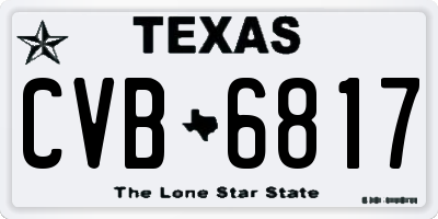 TX license plate CVB6817