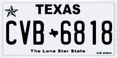 TX license plate CVB6818