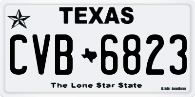 TX license plate CVB6823