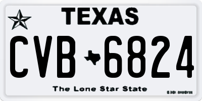 TX license plate CVB6824