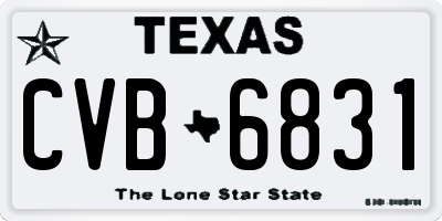 TX license plate CVB6831