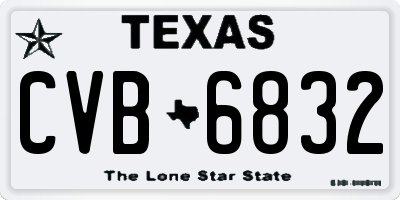 TX license plate CVB6832