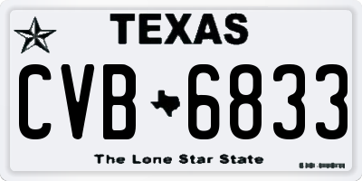 TX license plate CVB6833