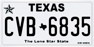 TX license plate CVB6835