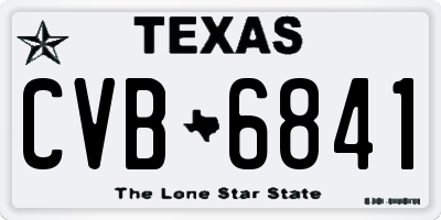 TX license plate CVB6841