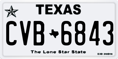 TX license plate CVB6843