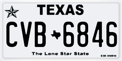 TX license plate CVB6846