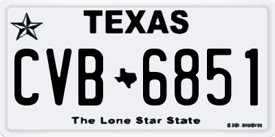 TX license plate CVB6851