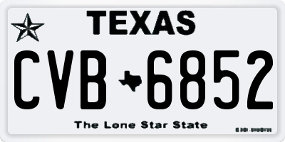 TX license plate CVB6852