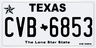 TX license plate CVB6853