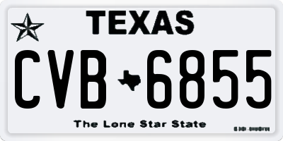 TX license plate CVB6855